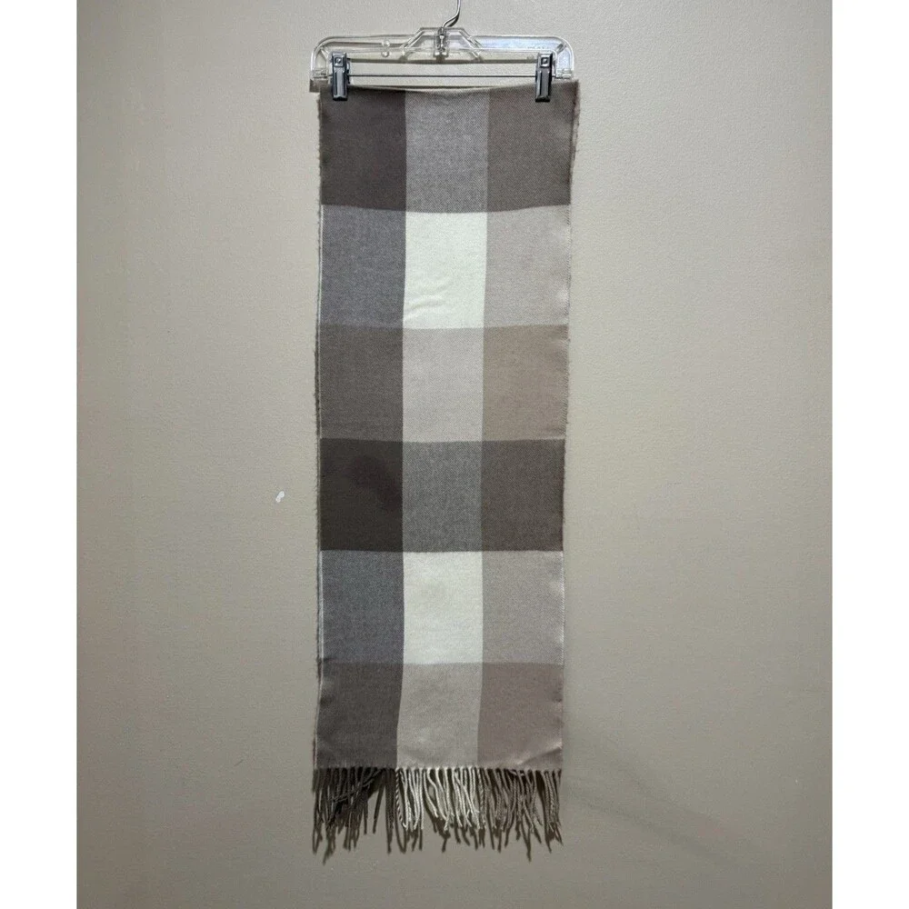 English Cashmere Tartan Plaid Scarf Fringe Soft Wool Winter Wrap Shawl